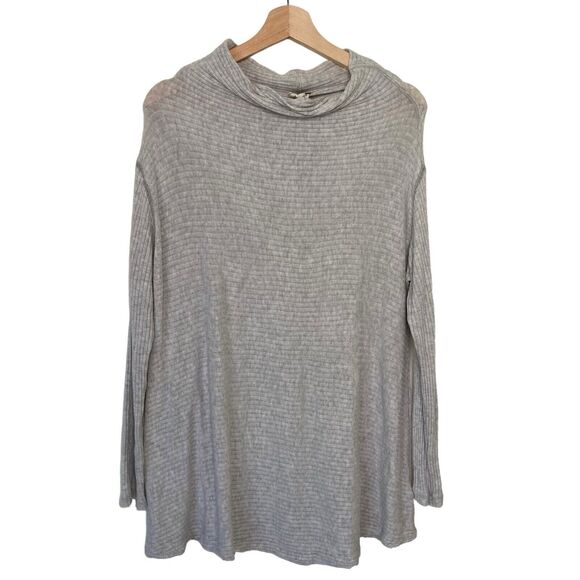 Free People We The Free ‘Lover’ Ribbed Split Back Sweater Pullover Top Size L - Picture 1 of 12